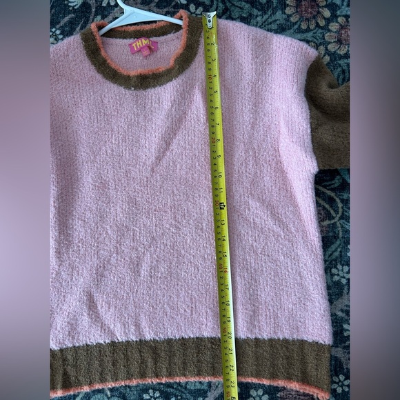 THML Pink and Brown Crew Neck Sweater - Picture 5 of 6